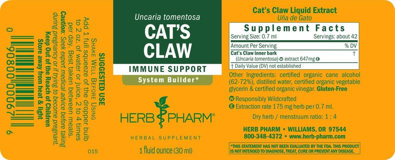 Cat's Claw Tincture Liquid Extract - (PCOS, Inflammation & Gut Health)