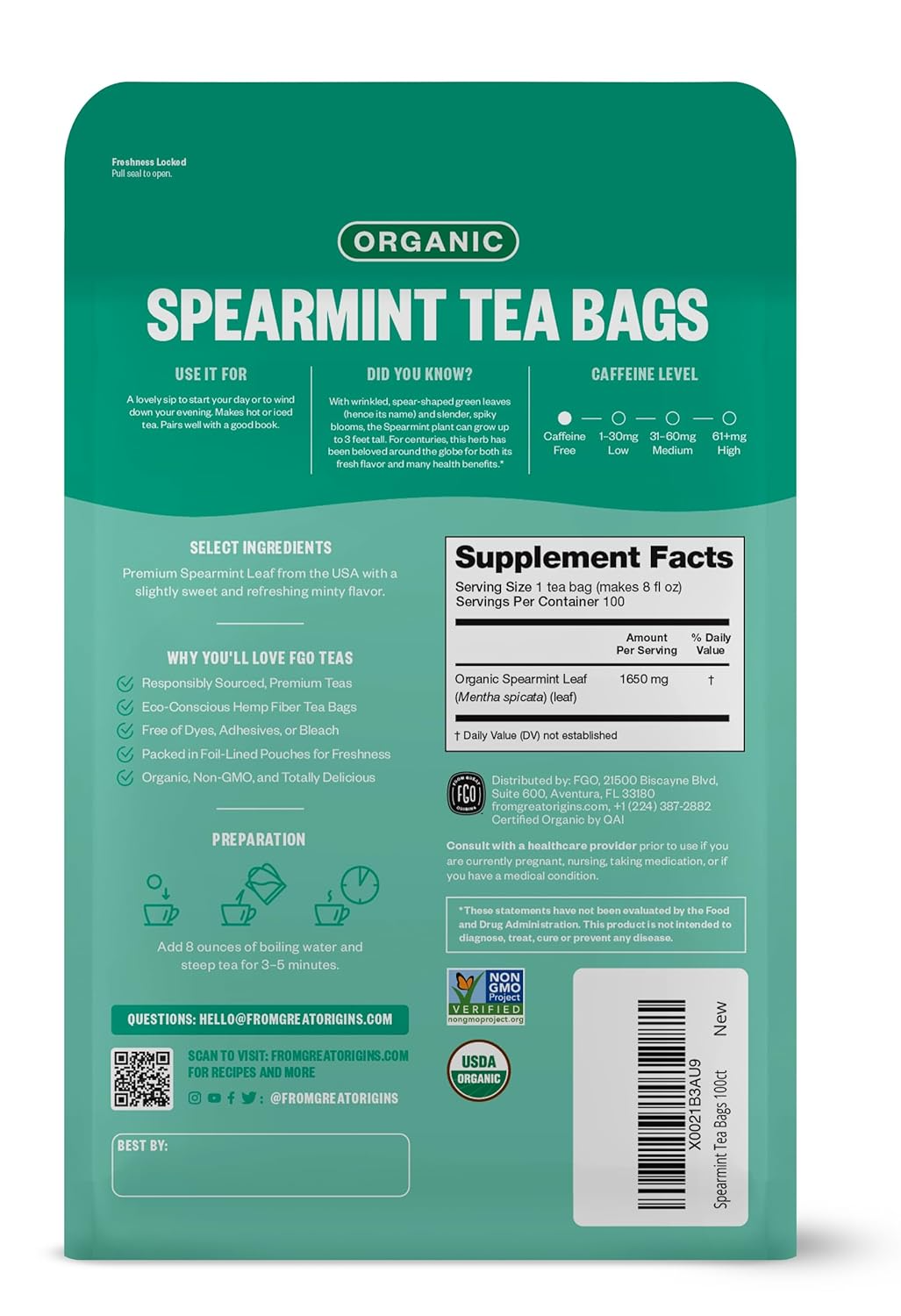Spearmint Leaf Tea (PCOS)