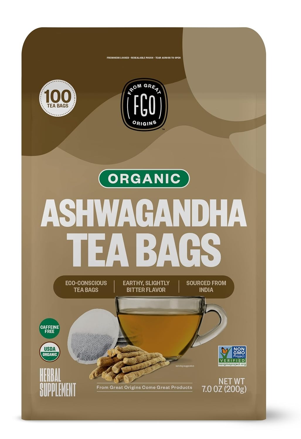 Ashwagandha Herbal Tea - (PCOS, Stress Relief + More)