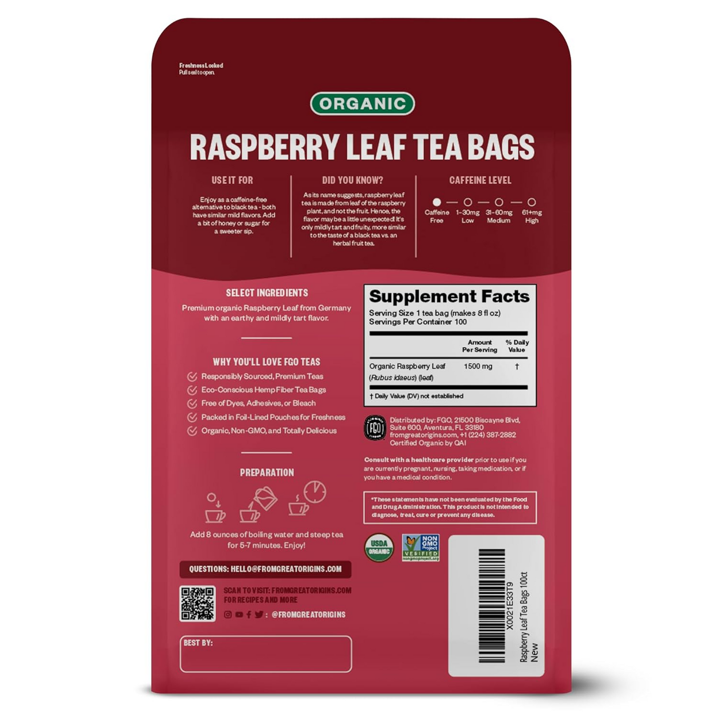 Red Raspberry Herbal Tea - (PCOS, Hormones)