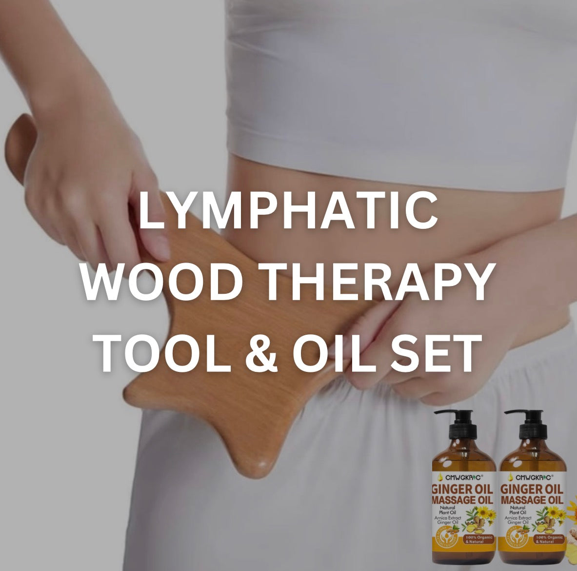 Lymphatic Wood Therapy Tool & Ginger Arnica Oil Set (Detox)
