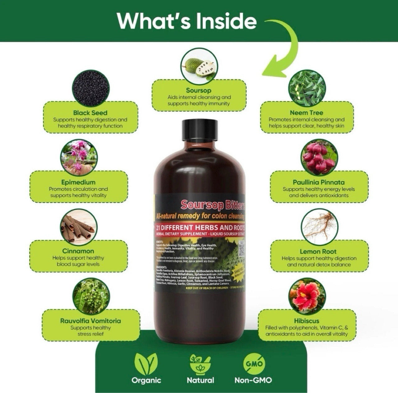 Soursop Detox Bitters - 21 Herb Colon Cleanse