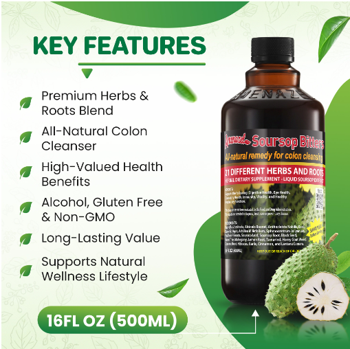 Soursop Detox Bitters - 21 Herb Colon Cleanse
